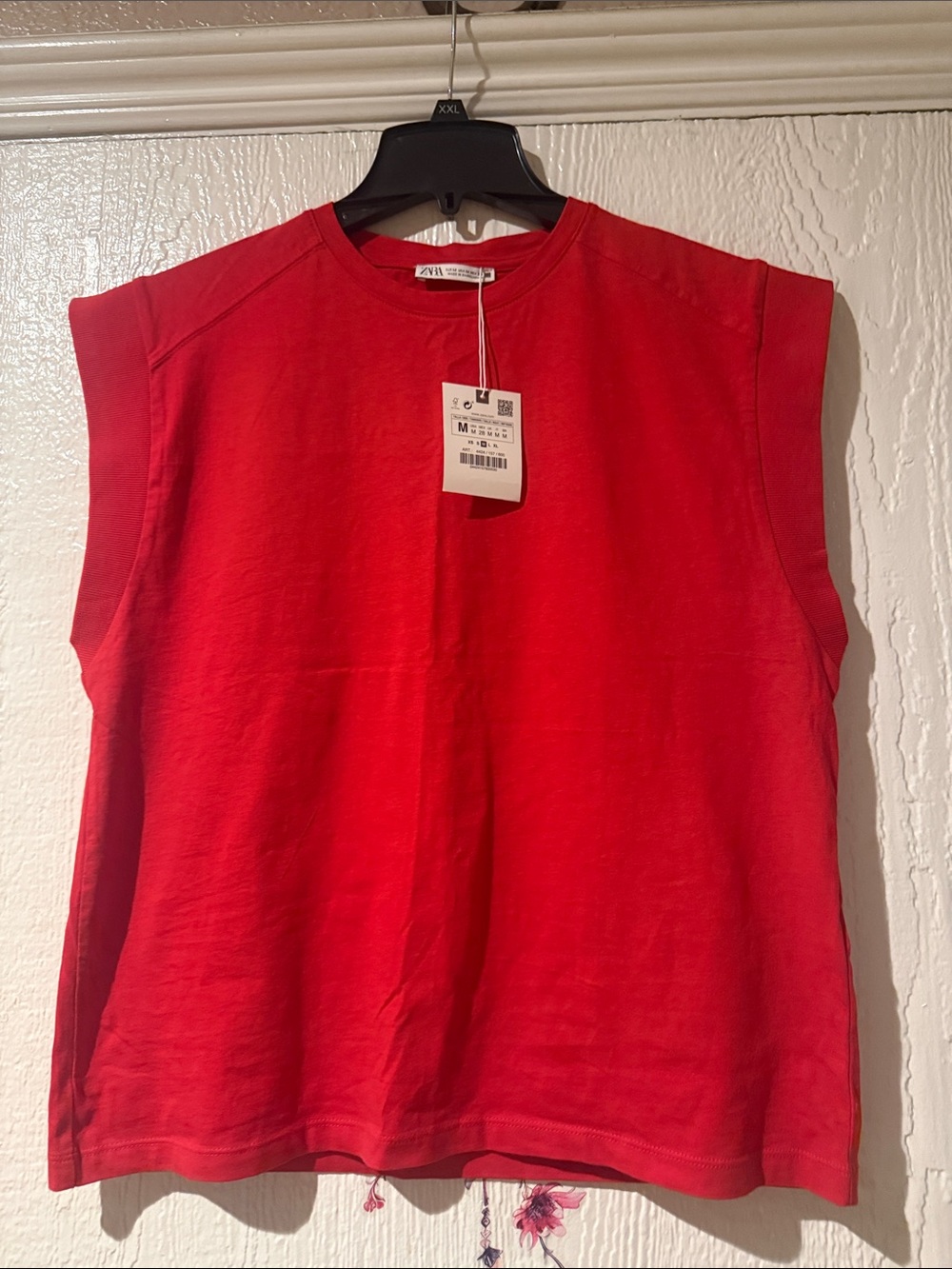 Zara Red Sleeveless Boxy Tank